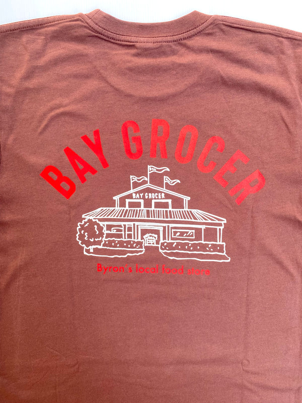 Bay Grocer adults tee brown